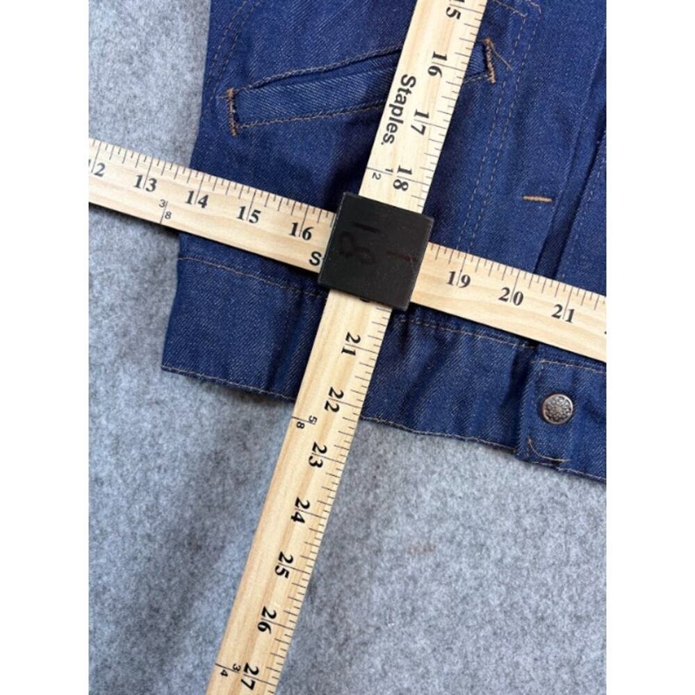 Vintage 60s JC Penney Selvedge Denim Trucker Jacket Boys Large Dark Wash Rare - Picture 6 of 7